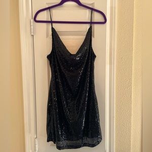 Black Glitter Mini Dress size large